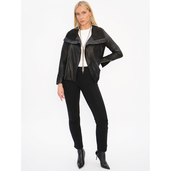 NWOT DUETTE NYC Vegan Matte Suede Moto Jacket - "The Varick" - Picture 7 of 12